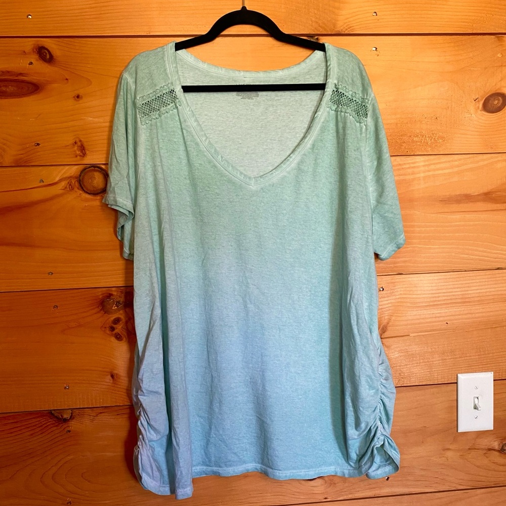 Lane Bryant Women’s Plus Size 26/28 Cotton V-Neck T-Shirt with lace Detail